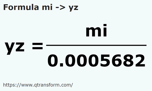formula Mile in Yarzi - mi in yz