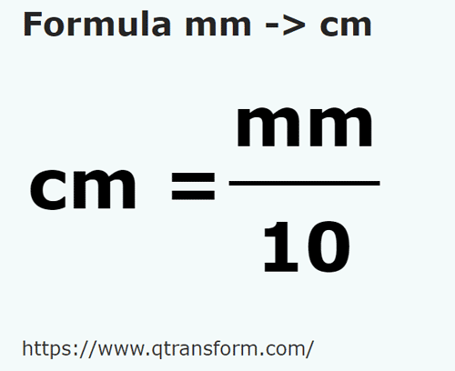 formula Milimetri in Centimetri - mm in cm