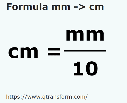 umrechnungsformel Millimeter in Zentimeter - mm in cm