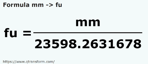formula Milímetro a Sogas - mm a fu