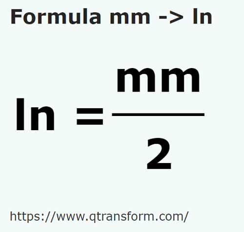 formula Milimetry na Linia - mm na ln