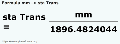 formule Millimètres en Stânjens (Transylvanie) - mm en sta Trans