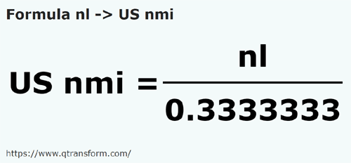 formula Leghe marine in Mile marine americane - nl in US nmi