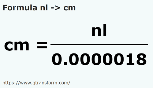 formula Leghe marine in Centimetri - nl in cm