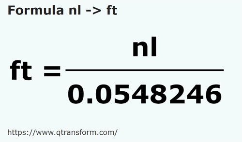 formula Liga nautika kepada Kaki - nl kepada ft