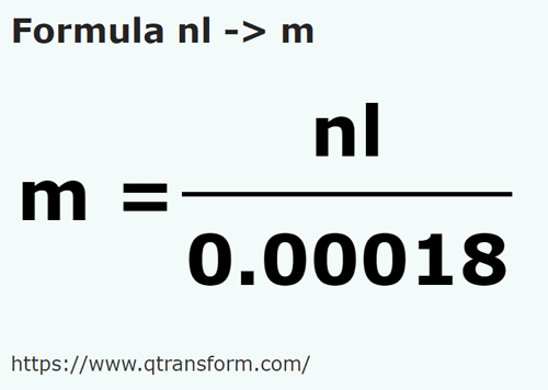 formula Liga nautika kepada Meter - nl kepada m