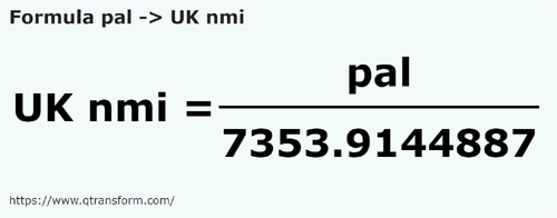 formula Palmi in Miglio marino inglese - pal in UK nmi