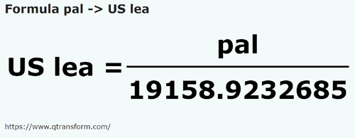 formule Span naar Leugas - pal naar US lea