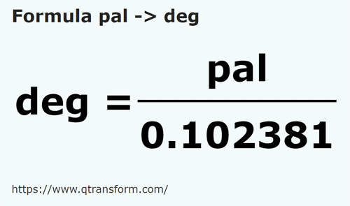 formula Palmi in Dita - pal in deg