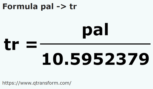 formula Пядь в Трость - pal в tr
