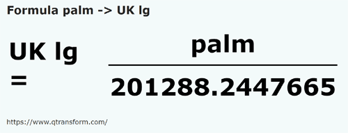 formulu Aya ila BK fersahı - palm ila UK lg