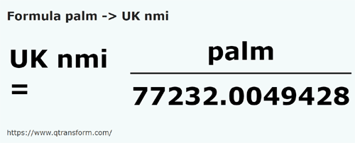 formulu Aya ila BK deniz mili - palm ila UK nmi