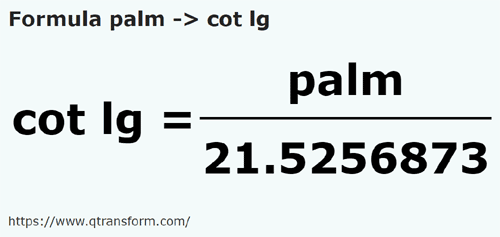 formule Handbreedte naar Lange el - palm naar cot lg