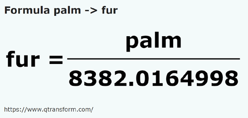 formule Handbreedte naar Furlong - palm naar fur