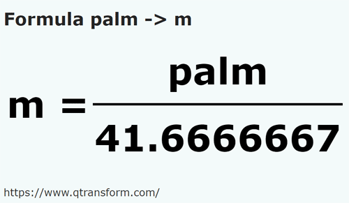 formulu Aya ila Metre - palm ila m