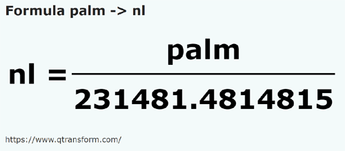 formula Palmus a Leguas marinas - palm a nl