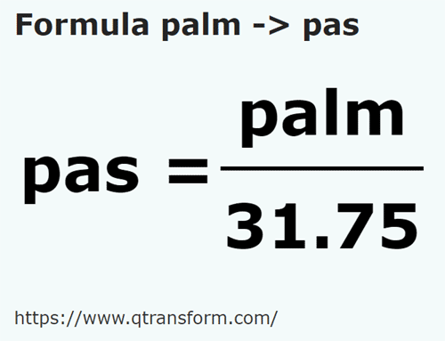formula Tapak tangan kepada Langkah - palm kepada pas