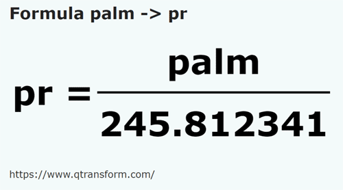 umrechnungsformel Palmac in Pole - palm in pr