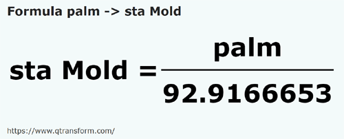 formula Tapak tangan kepada Stânjeni (Moldavia) - palm kepada sta Mold