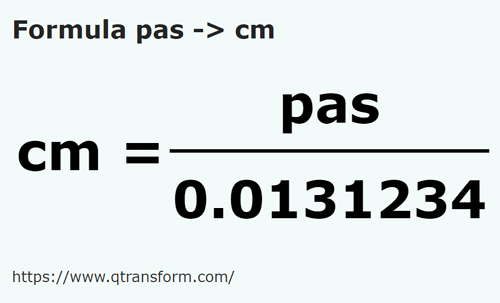 formula Pasi in Centimetri - pas in cm