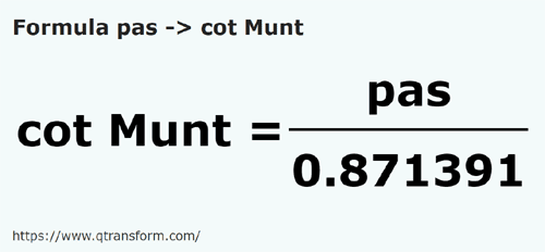 formula Pasi in Coti (Muntenia) - pas in cot Munt