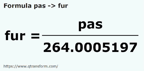 formula Pasos a Furlongs - pas a fur