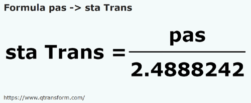 formula Steps to Fathoms (Transilvania) - pas to sta Trans