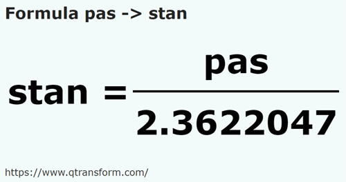 umrechnungsformel Schritte in Stânjeni - pas in stan