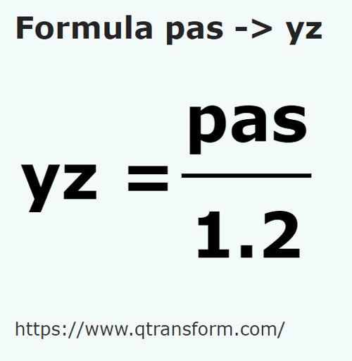 formula Passi in Iarde - pas in yz