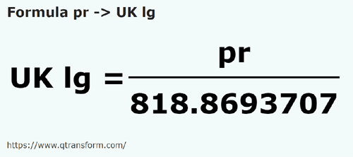 formula Palos a Leguas britanicas - pr a UK lg