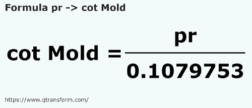formula Poles to Cubits (Moldova) - pr to cot Mold