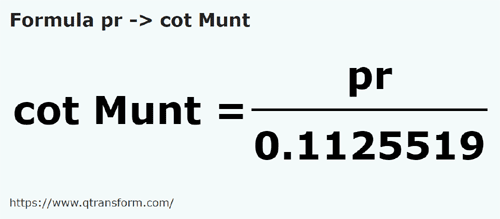 formula стержень в локоть (Гора) - pr в cot Munt