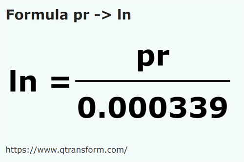 formule Prajini naar Lijn - pr naar ln