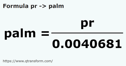 formula Tiang kepada Tapak tangan - pr kepada palm