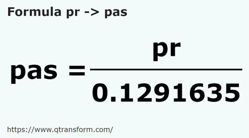 formula Poles to Steps - pr to pas