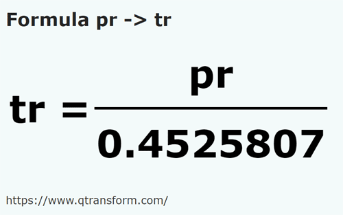 formula стержень в Трость - pr в tr