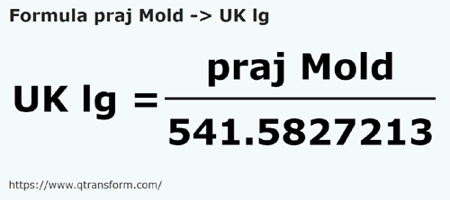 formule Prajini (Moldavie) en Lieues britanniques - praj Mold en UK lg