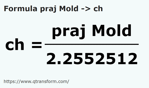 formula Tiang (Moldavia) kepada Rantai - praj Mold kepada ch