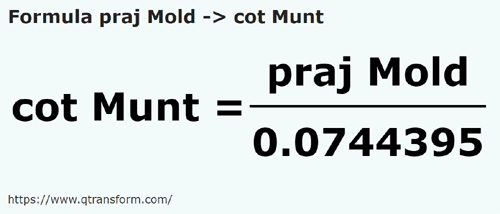 formula Tiang (Moldavia) kepada Hasta (Muntenia) - praj Mold kepada cot Munt