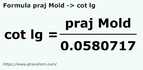formula Poles (Moldova) to Long cubits - praj Mold to cot lg