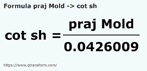 formula Tiang (Moldavia) kepada Hasta yang pendek - praj Mold kepada cot sh