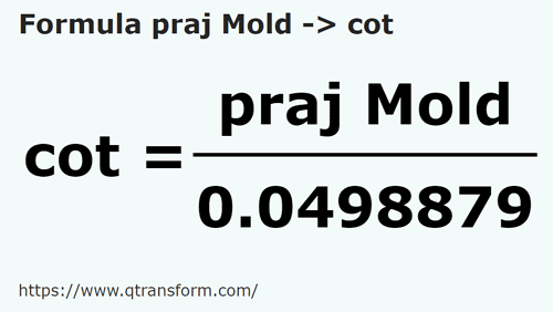 formula Prajini (Moldova) em Côvados - praj Mold em cot