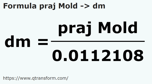 formula Poles (Moldova) to Decimeters - praj Mold to dm