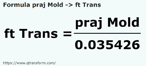 formule Prajini (Moldavie) en Pieds (Transylvanie) - praj Mold en ft Trans
