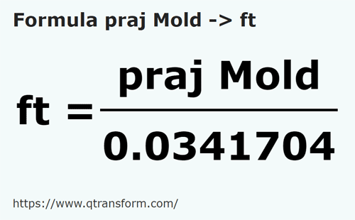 formule Prajini (Moldavie) en Pieds - praj Mold en ft