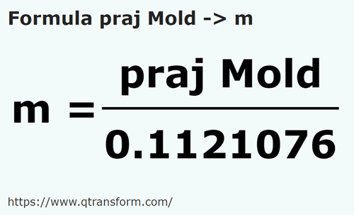 formule Prajini (Moldova) naar Meter - praj Mold naar m