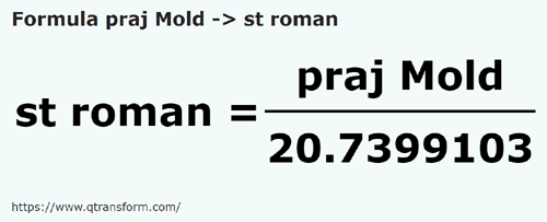 umrechnungsformel Prajina (Moldawien) in Roman Stadion - praj Mold in st roman