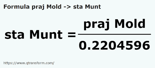 formula Tiang (Moldavia) kepada Stânjeni (Muntenia) - praj Mold kepada sta Munt