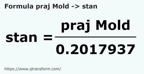 formula Tiang (Moldavia) kepada Stânjeni - praj Mold kepada stan