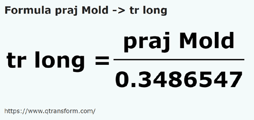 formula Tiang (Moldavia) kepada Kayu pengukur panjang - praj Mold kepada tr long